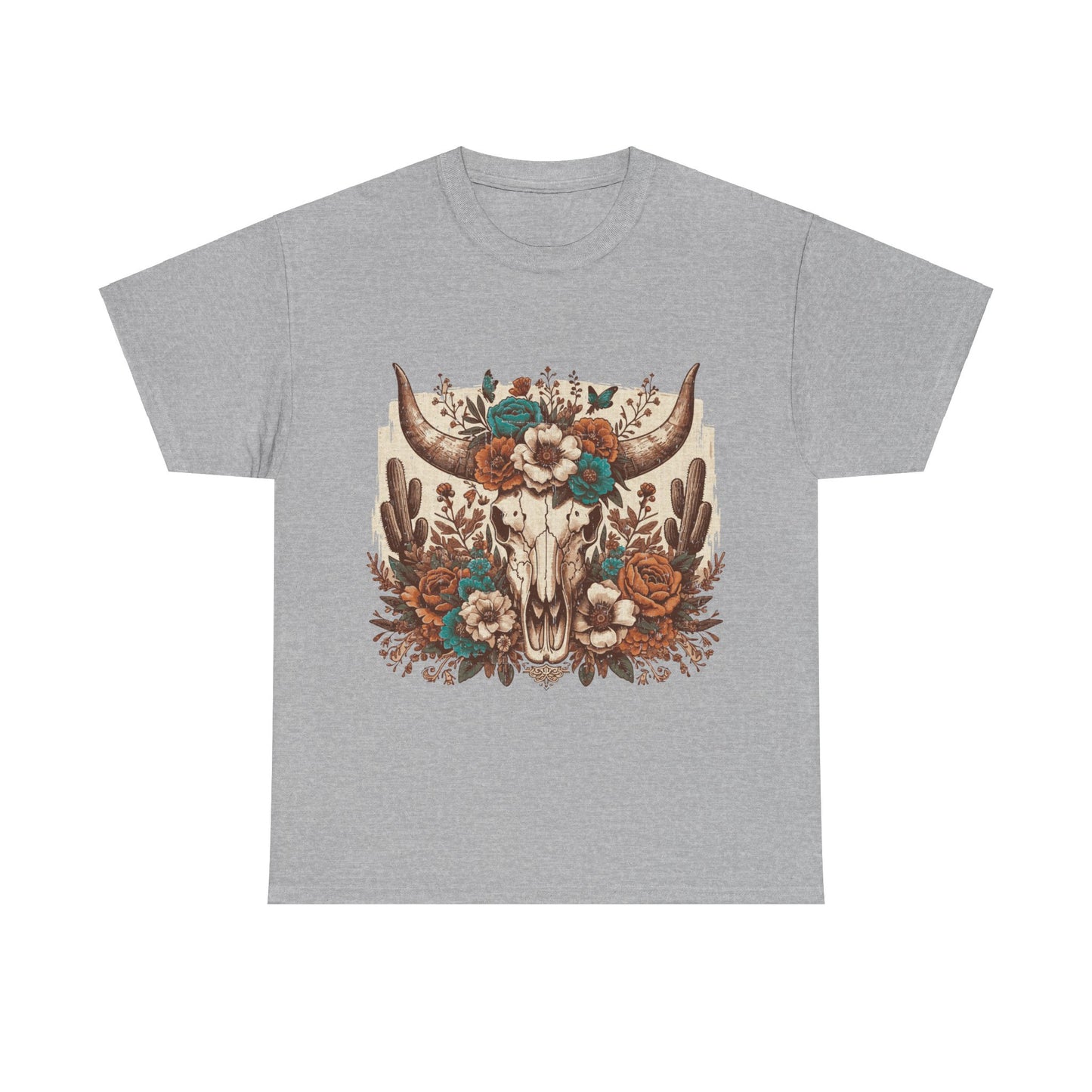 Cow Skull Shirt, Cowgirl Shirt, Skull Shirt, Western Clothing, Cowboy, Boho Cow Skull, Bull Shull Shirt, Longhorn Shirt