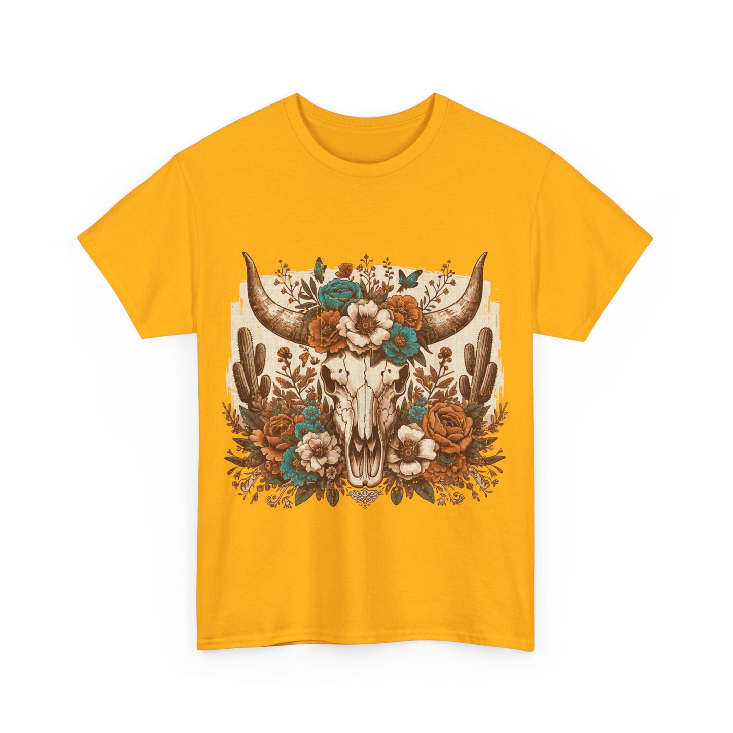 Cow Skull Shirt, Cowgirl Shirt, Skull Shirt, Western Clothing, Cowboy, Boho Cow Skull, Bull Shull Shirt, Longhorn Shirt
