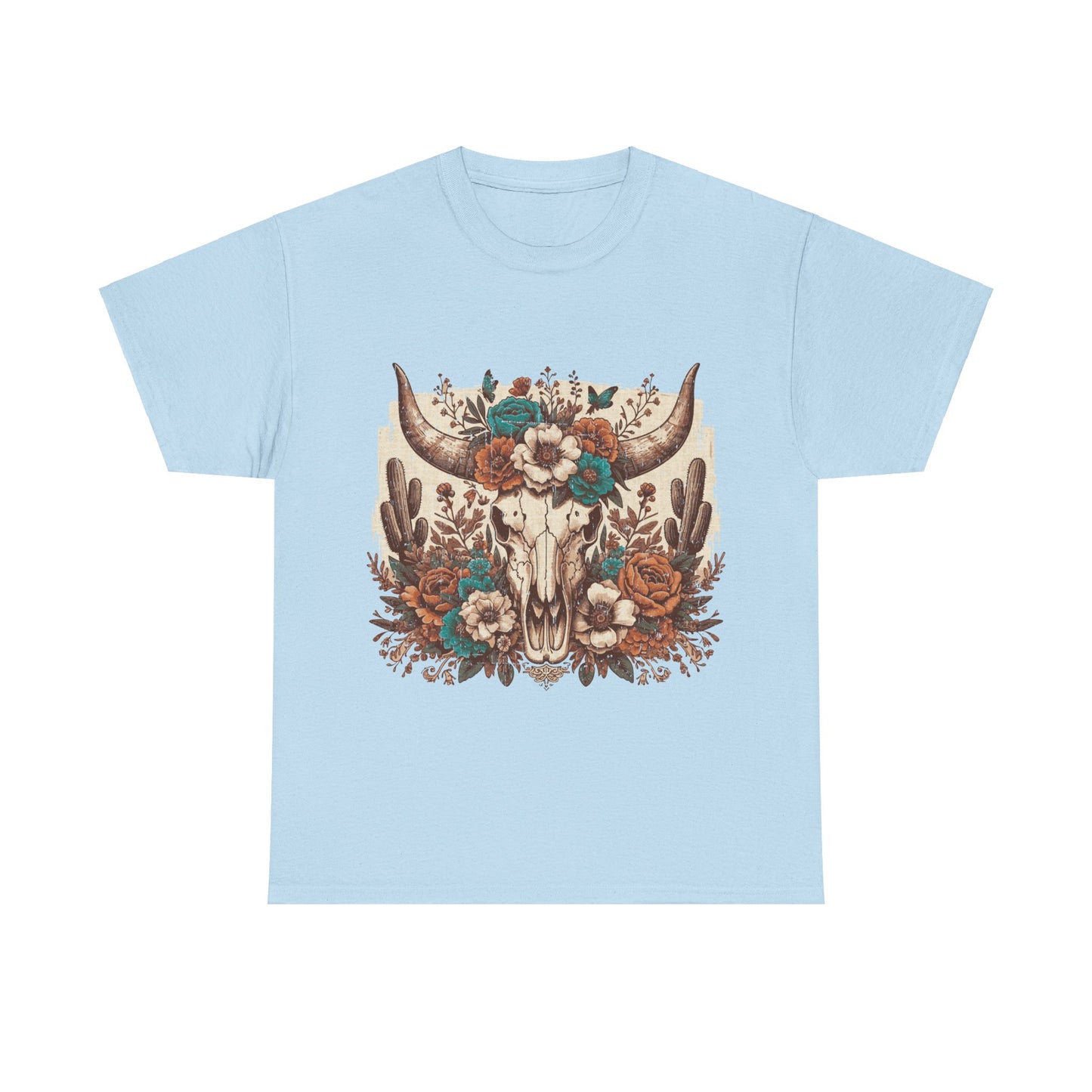 Cow Skull Shirt, Cowgirl Shirt, Skull Shirt, Western Clothing, Cowboy, Boho Cow Skull, Bull Shull Shirt, Longhorn Shirt