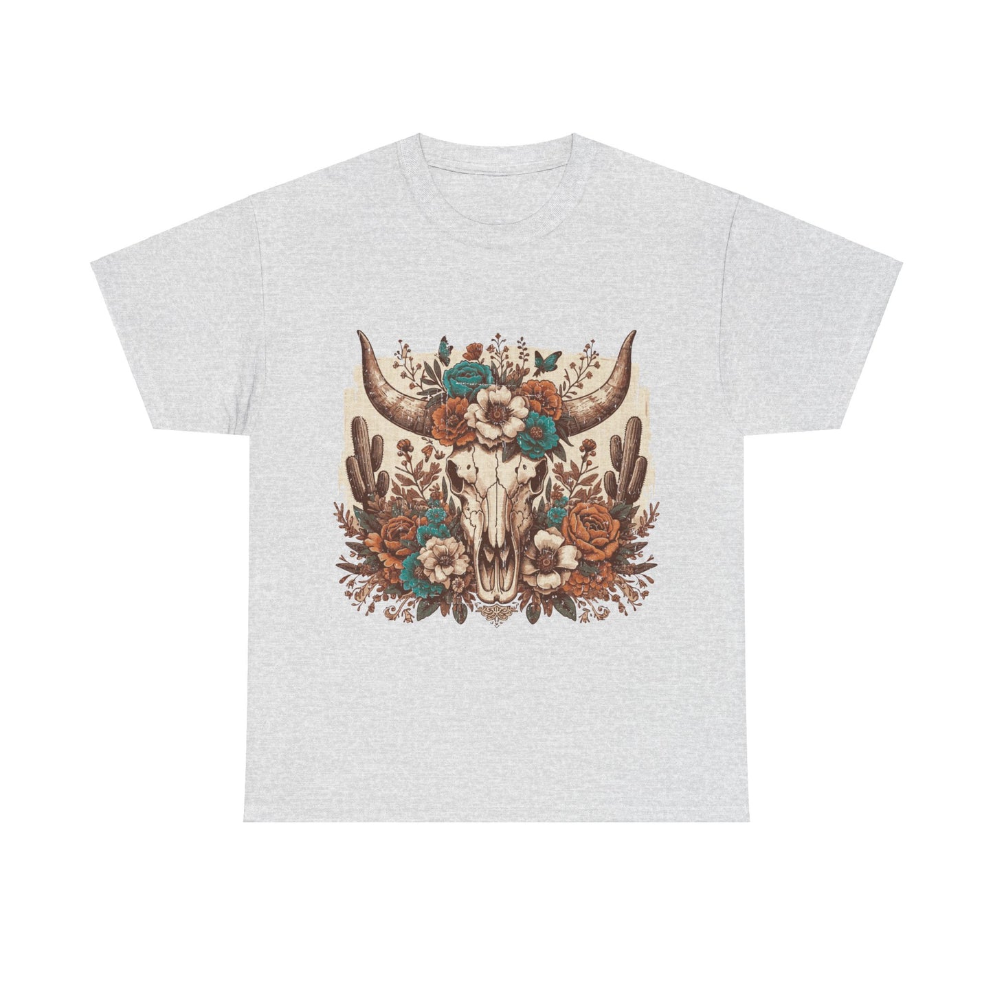 Cow Skull Shirt, Cowgirl Shirt, Skull Shirt, Western Clothing, Cowboy, Boho Cow Skull, Bull Shull Shirt, Longhorn Shirt