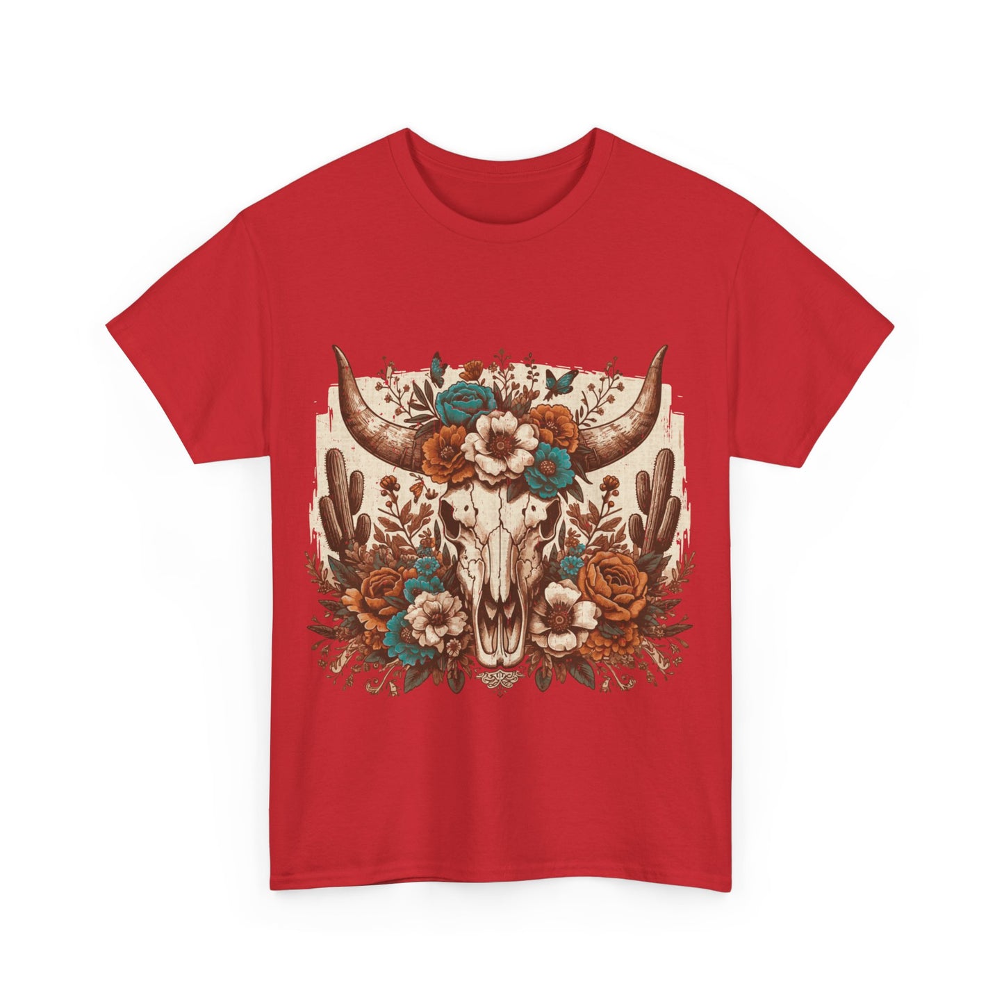 Cow Skull Shirt, Cowgirl Shirt, Skull Shirt, Western Clothing, Cowboy, Boho Cow Skull, Bull Shull Shirt, Longhorn Shirt
