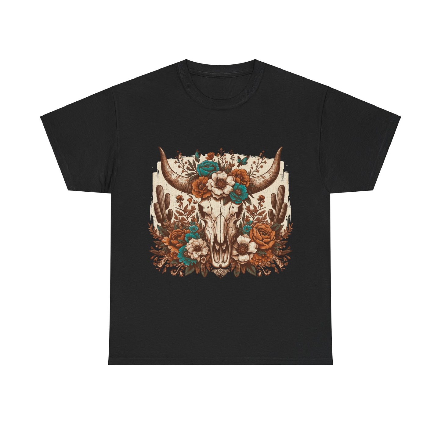 Cow Skull Shirt, Cowgirl Shirt, Skull Shirt, Western Clothing, Cowboy, Boho Cow Skull, Bull Shull Shirt, Longhorn Shirt