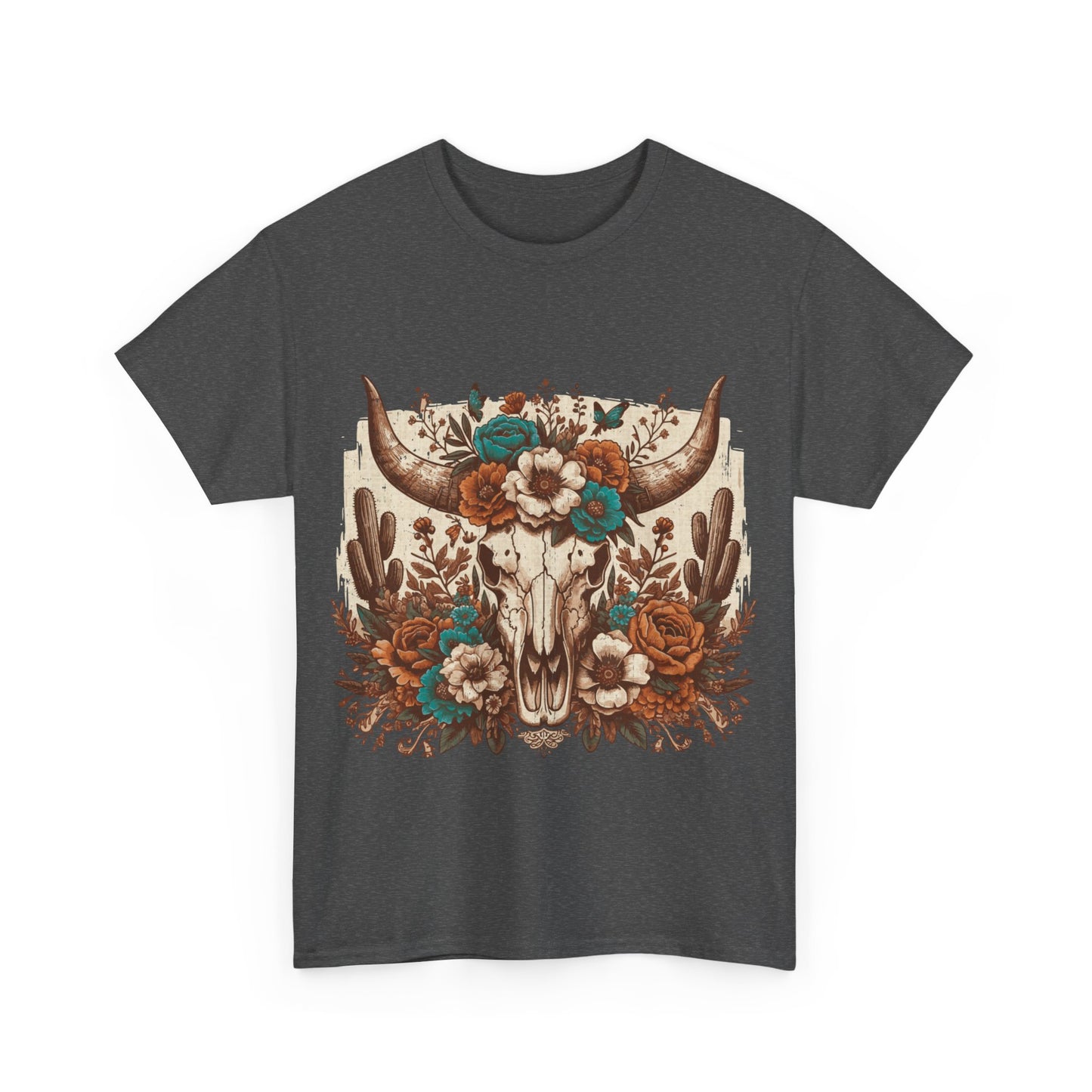 Cow Skull Shirt, Cowgirl Shirt, Skull Shirt, Western Clothing, Cowboy, Boho Cow Skull, Bull Shull Shirt, Longhorn Shirt