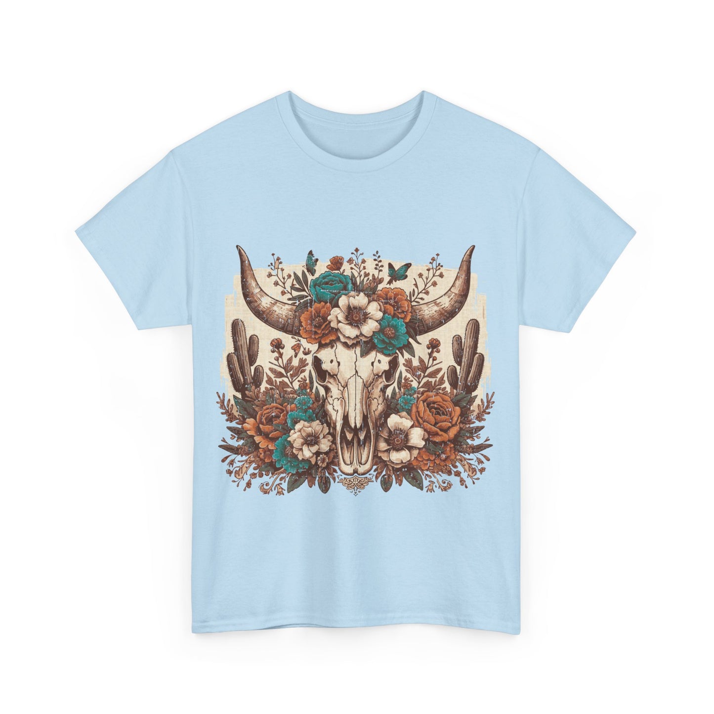 Cow Skull Shirt, Cowgirl Shirt, Skull Shirt, Western Clothing, Cowboy, Boho Cow Skull, Bull Shull Shirt, Longhorn Shirt