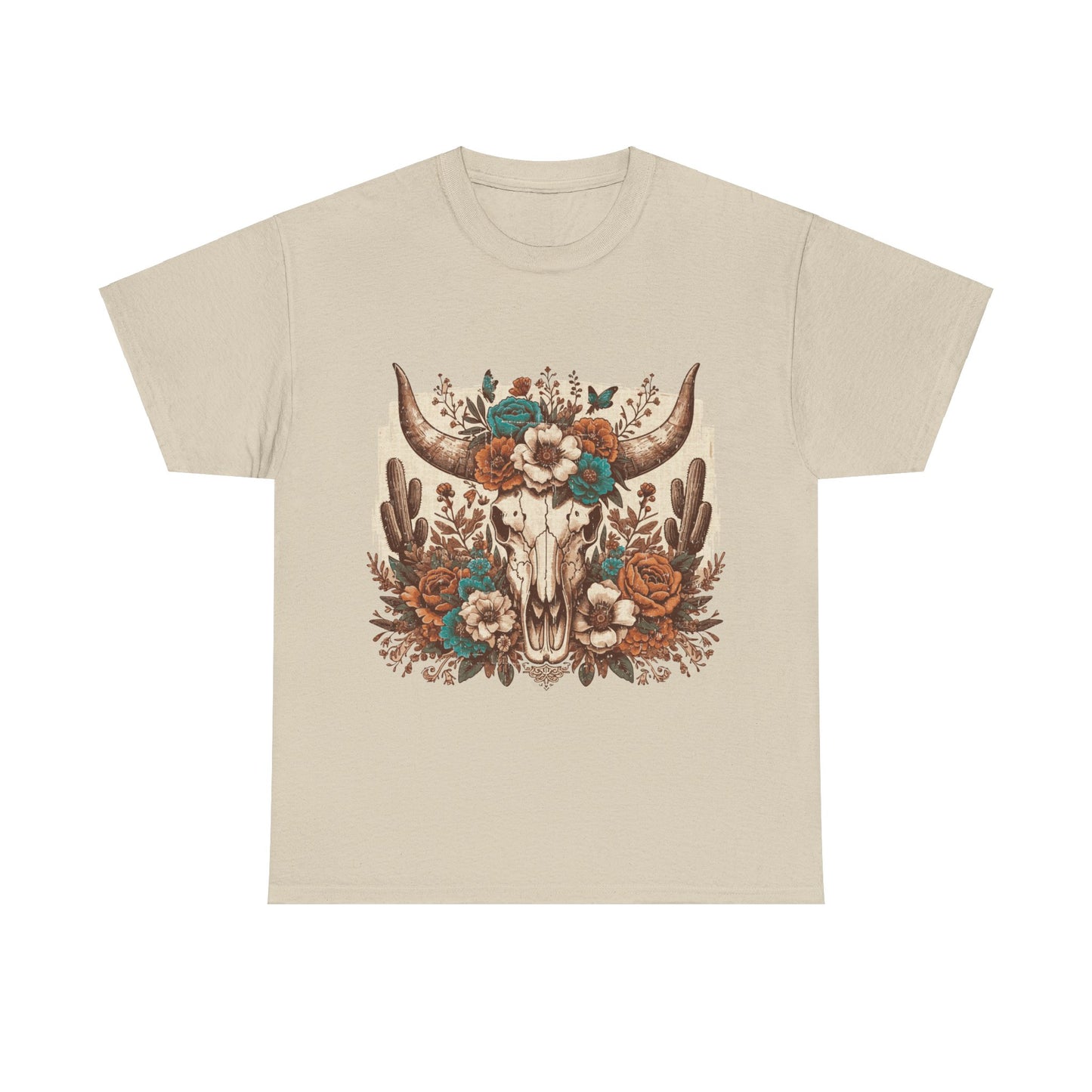 Cow Skull Shirt, Cowgirl Shirt, Skull Shirt, Western Clothing, Cowboy, Boho Cow Skull, Bull Shull Shirt, Longhorn Shirt