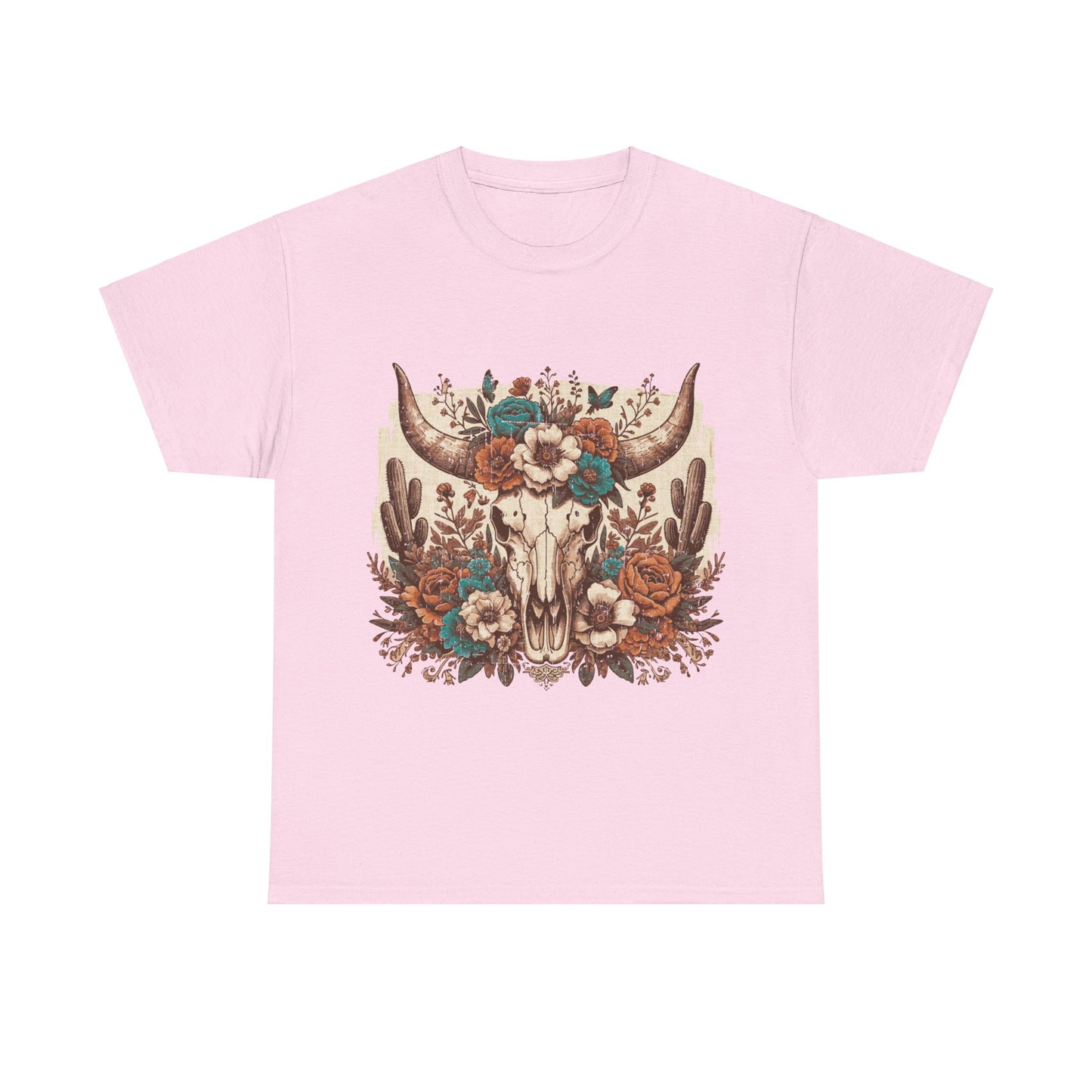 Cow Skull Shirt, Cowgirl Shirt, Skull Shirt, Western Clothing, Cowboy, Boho Cow Skull, Bull Shull Shirt, Longhorn Shirt