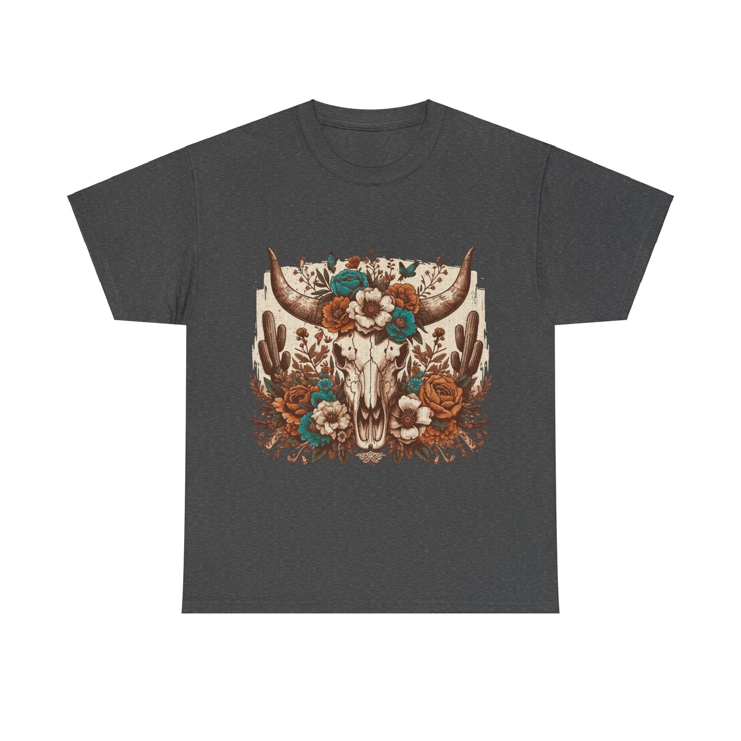 Cow Skull Shirt, Cowgirl Shirt, Skull Shirt, Western Clothing, Cowboy, Boho Cow Skull, Bull Shull Shirt, Longhorn Shirt