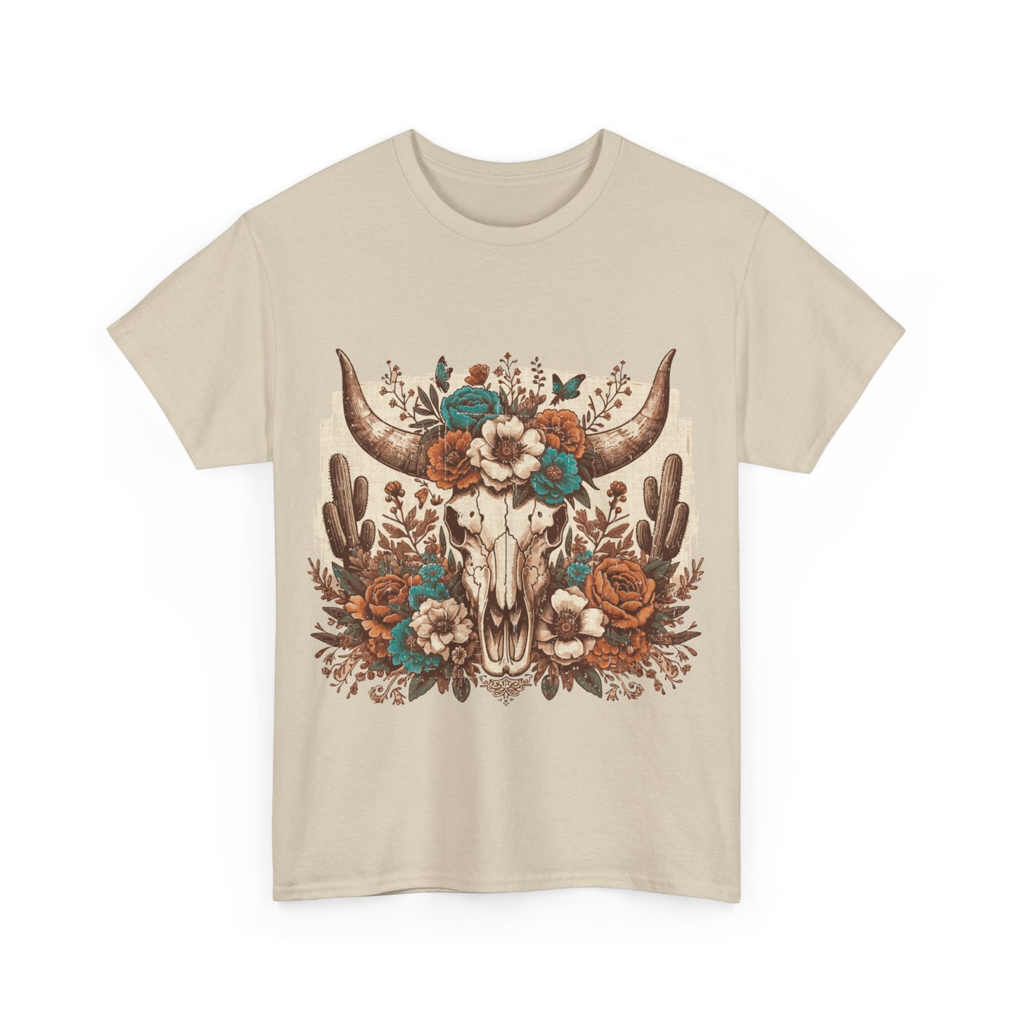 Cow Skull Shirt, Cowgirl Shirt, Skull Shirt, Western Clothing, Cowboy, Boho Cow Skull, Bull Shull Shirt, Longhorn Shirt