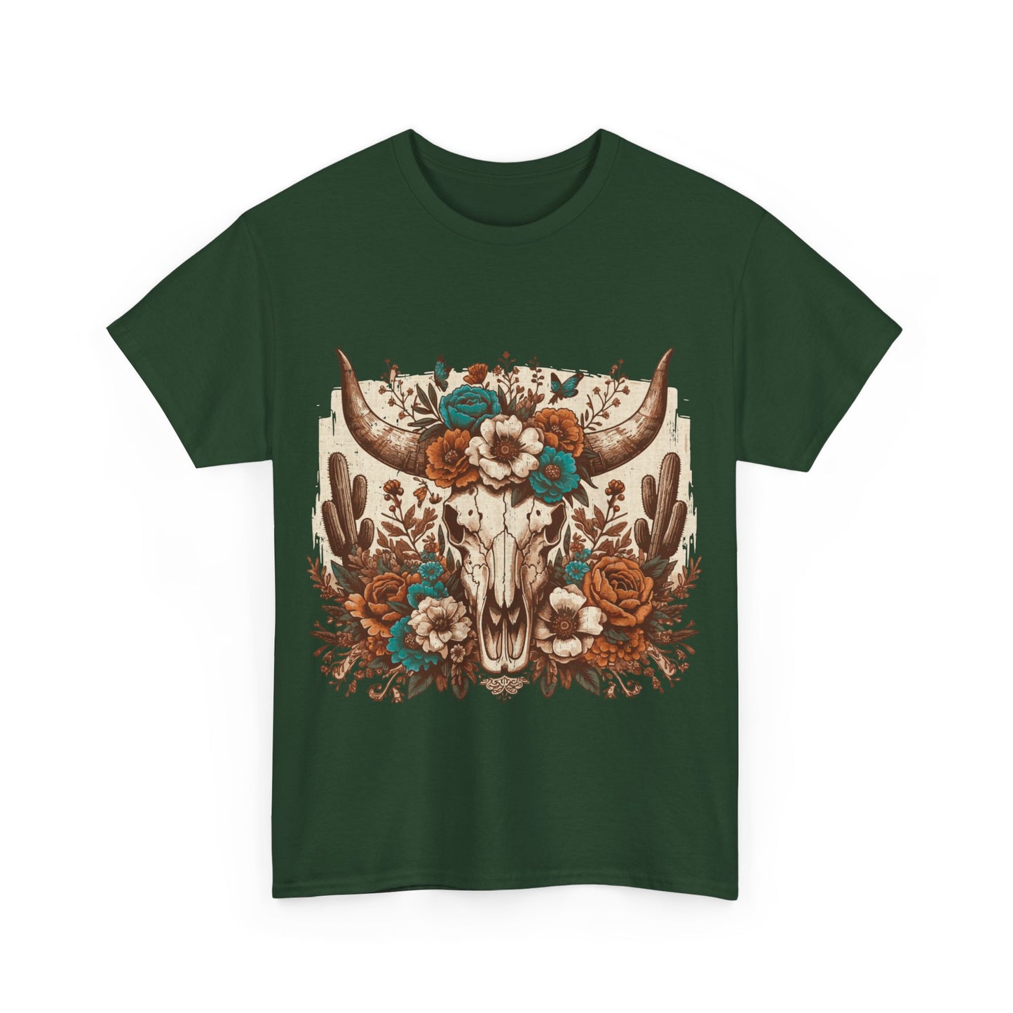 Cow Skull Shirt, Cowgirl Shirt, Skull Shirt, Western Clothing, Cowboy, Boho Cow Skull, Bull Shull Shirt, Longhorn Shirt
