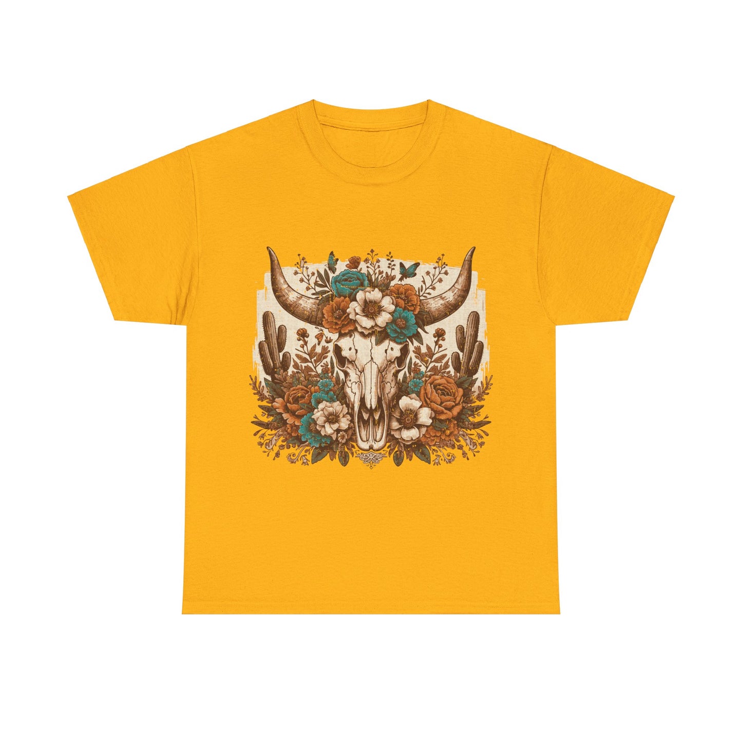 Cow Skull Shirt, Cowgirl Shirt, Skull Shirt, Western Clothing, Cowboy, Boho Cow Skull, Bull Shull Shirt, Longhorn Shirt